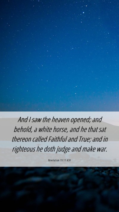 Picture 06 - Revelation 19:11 ASV Mobile Phone Wallpaper - And I saw the heaven opened; and behold, a white - Mobile Bible Verse Wallpaper