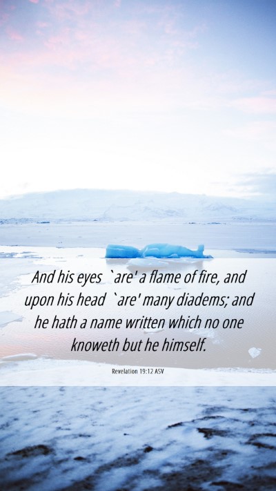 Picture 06 - Revelation 19:12 ASV Mobile Phone Wallpaper - And his eyes `are' a flame of fire, and upon his - Mobile Bible Verse Wallpaper