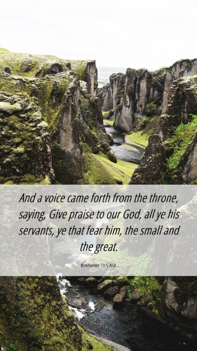 Picture 06 - Revelation 19:5 ASV Mobile Phone Wallpaper - And a voice came forth from the throne, saying, - Mobile Bible Verse Wallpaper