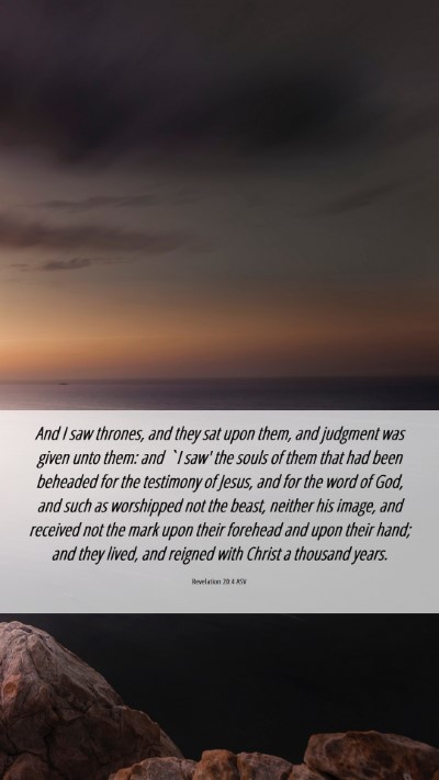 Picture 06 - Revelation 20:4 ASV Mobile Phone Wallpaper - And I saw thrones, and they sat upon them, and - Mobile Bible Verse Wallpaper
