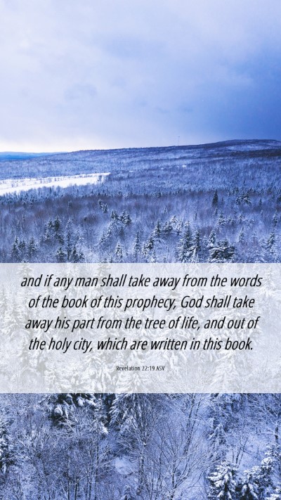 Picture 06 - Revelation 22:19 ASV Mobile Phone Wallpaper - and if any man shall take away from the words of - Mobile Bible Verse Wallpaper