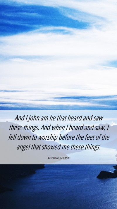 Picture 06 - Revelation 22:8 ASV Mobile Phone Wallpaper - And I John am he that heard and saw these things. - Mobile Bible Verse Wallpaper