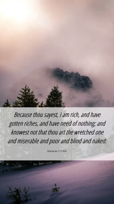 Picture 06 - Revelation 3:17 ASV Mobile Phone Wallpaper - Because thou sayest, I am rich, and have gotten - Mobile Bible Verse Wallpaper
