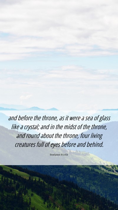 Picture 06 - Revelation 4:6 ASV Mobile Phone Wallpaper - and before the throne, as it were a sea of glass - Mobile Bible Verse Wallpaper