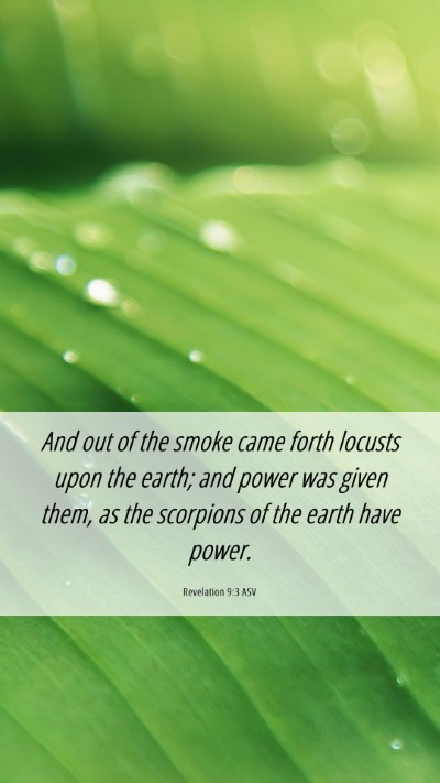 Picture 06 - Revelation 9:3 ASV Mobile Phone Wallpaper - And out of the smoke came forth locusts upon the - Mobile Bible Verse Wallpaper