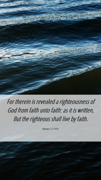 Picture 06 - Romans 1:17 ASV Mobile Phone Wallpaper - For therein is revealed a righteousness of God - Mobile Bible Verse Wallpaper
