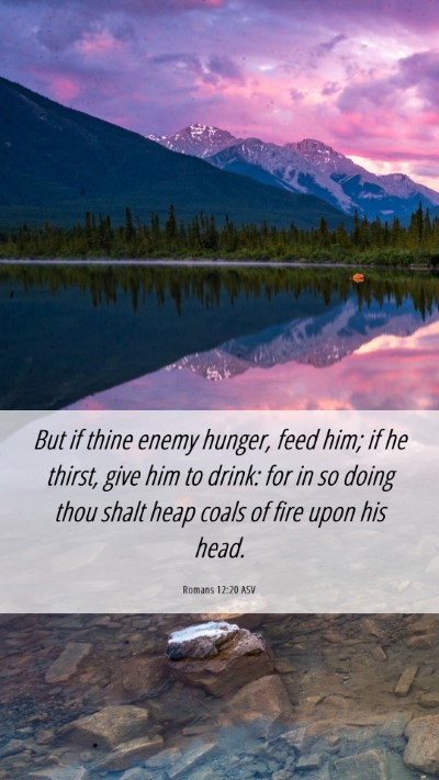 Picture 06 - Romans 12:20 ASV Mobile Phone Wallpaper - But if thine enemy hunger, feed him; if he - Mobile Bible Verse Wallpaper