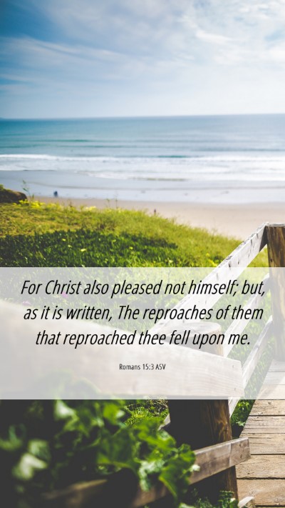Picture 06 - Romans 15:3 ASV Mobile Phone Wallpaper - For Christ also pleased not himself; but, as it - Mobile Bible Verse Wallpaper