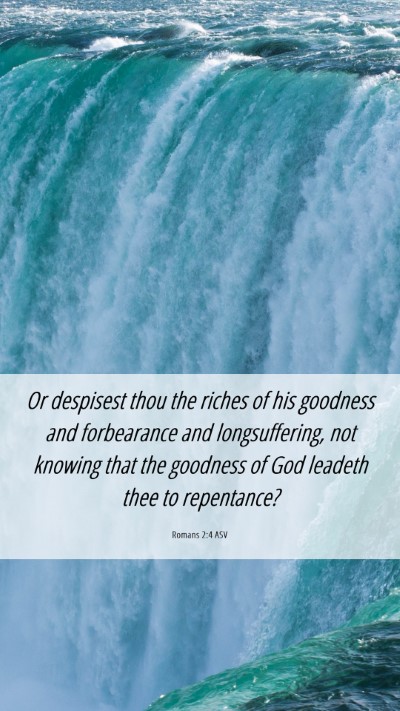 Picture 06 - Romans 2:4 ASV Mobile Phone Wallpaper - Or despisest thou the riches of his goodness and - Mobile Bible Verse Wallpaper