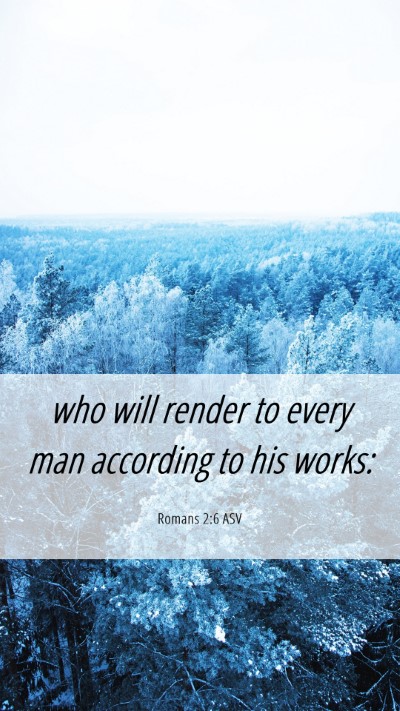 Picture 06 - Romans 2:6 ASV Mobile Phone Wallpaper - who will render to every man according to his - Mobile Bible Verse Wallpaper