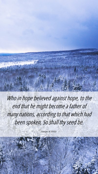 Picture 06 - Romans 4:18 ASV Mobile Phone Wallpaper - Who in hope believed against hope, to the end - Mobile Bible Verse Wallpaper