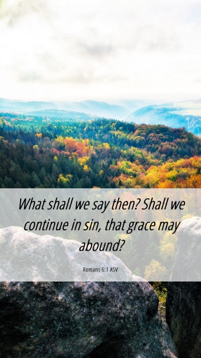 Picture 06 - Romans 6:1 ASV Mobile Phone Wallpaper - What shall we say then? Shall we continue in sin, - Mobile Bible Verse Wallpaper