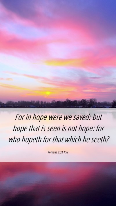 Picture 06 - Romans 8:24 ASV Mobile Phone Wallpaper - For in hope were we saved: but hope that is seen - Mobile Bible Verse Wallpaper