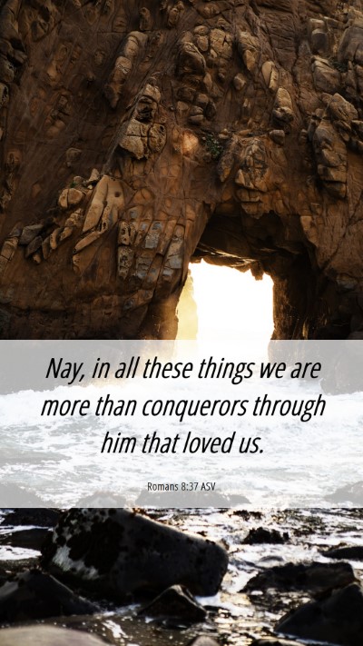 Picture 06 - Romans 8:37 ASV Mobile Phone Wallpaper - Nay, in all these things we are more than - Mobile Bible Verse Wallpaper