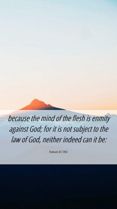 Picture 06 - Romans 8:7 ASV Mobile Phone Wallpaper - because the mind of the flesh is enmity against - Mobile Bible Verse Wallpaper