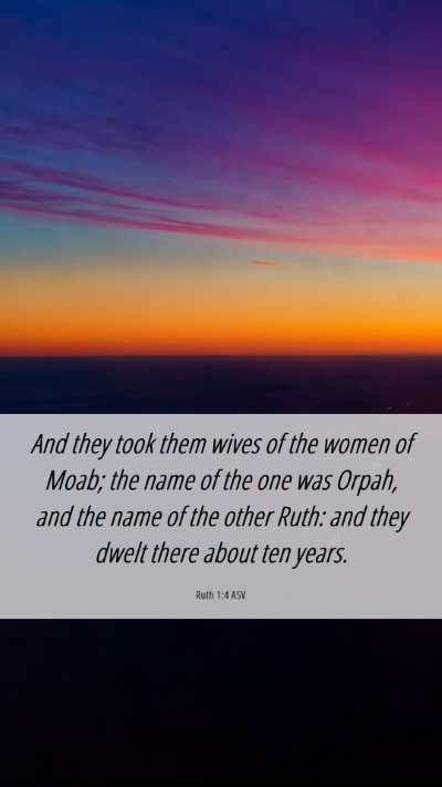 Picture 06 - Ruth 1:4 ASV Mobile Phone Wallpaper - And they took them wives of the women of Moab; - Mobile Bible Verse Wallpaper