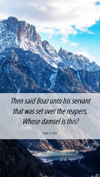 Picture 06 - Ruth 2:5 ASV Mobile Phone Wallpaper - Then said Boaz unto his servant that was set over - Mobile Bible Verse Wallpaper