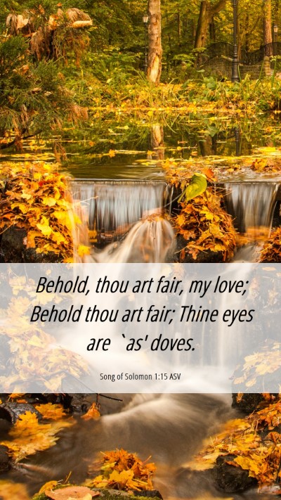 Picture 06 - Song of Solomon 1:15 ASV Mobile Phone Wallpaper - Behold, thou art fair, my love; Behold thou art - Mobile Bible Verse Wallpaper