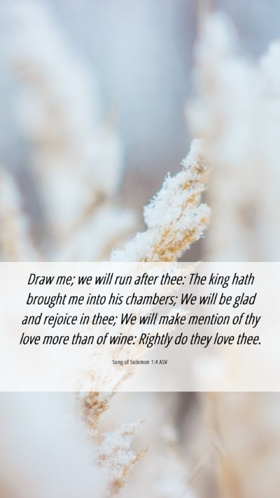 Picture 06 - Song of Solomon 1:4 ASV Mobile Phone Wallpaper - Draw me; we will run after thee: The king hath - Mobile Bible Verse Wallpaper