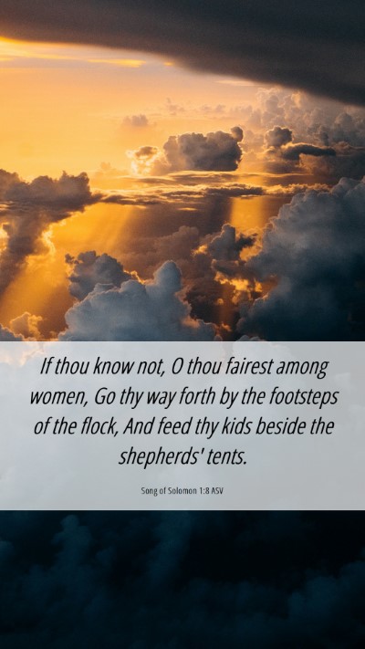 Picture 06 - Song of Solomon 1:8 ASV Mobile Phone Wallpaper - If thou know not, O thou fairest among women, Go - Mobile Bible Verse Wallpaper