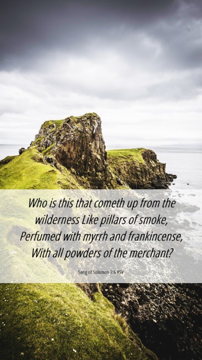 Picture 06 - Song of Solomon 3:6 ASV Mobile Phone Wallpaper - Who is this that cometh up from the wilderness - Mobile Bible Verse Wallpaper