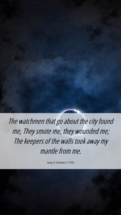 Picture 06 - Song of Solomon 5:7 ASV Mobile Phone Wallpaper - The watchmen that go about the city found me, - Mobile Bible Verse Wallpaper