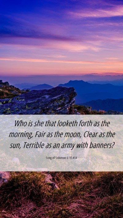 Picture 06 - Song of Solomon 6:10 ASV Mobile Phone Wallpaper - Who is she that looketh forth as the morning, - Mobile Bible Verse Wallpaper