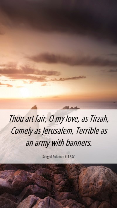 Picture 06 - Song of Solomon 6:4 ASV Mobile Phone Wallpaper - Thou art fair, O my love, as Tirzah, Comely as - Mobile Bible Verse Wallpaper
