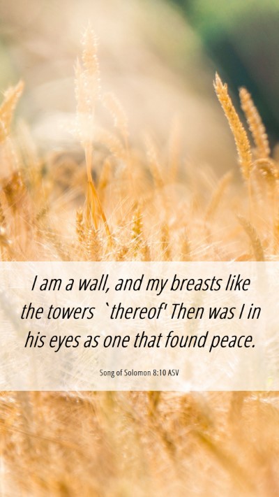 Picture 06 - Song of Solomon 8:10 ASV Mobile Phone Wallpaper - I am a wall, and my breasts like the towers - Mobile Bible Verse Wallpaper