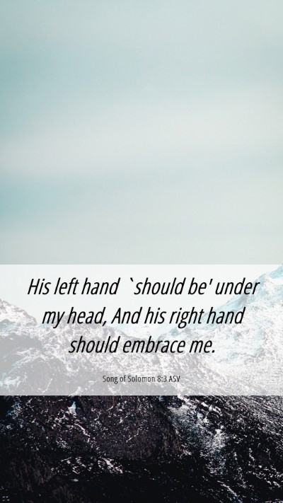 Picture 06 - Song of Solomon 8:3 ASV Mobile Phone Wallpaper - His left hand `should be' under my head, And his - Mobile Bible Verse Wallpaper