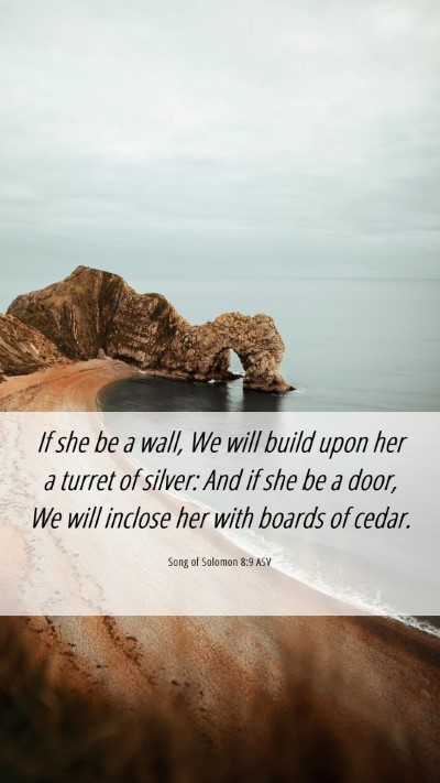 Picture 06 - Song of Solomon 8:9 ASV Mobile Phone Wallpaper - If she be a wall, We will build upon her a turret - Mobile Bible Verse Wallpaper