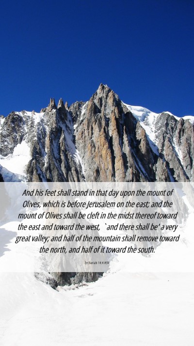 Picture 06 - Zechariah 14:4 ASV Mobile Phone Wallpaper - And his feet shall stand in that day upon the - Mobile Bible Verse Wallpaper
