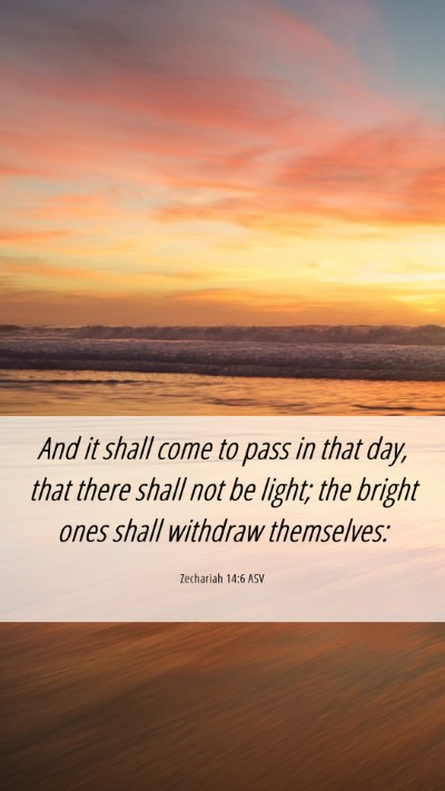 Picture 06 - Zechariah 14:6 ASV Mobile Phone Wallpaper - And it shall come to pass in that day, that there - Mobile Bible Verse Wallpaper