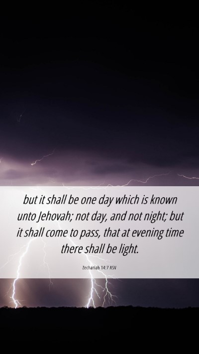 Picture 06 - Zechariah 14:7 ASV Mobile Phone Wallpaper - but it shall be one day which is known unto - Mobile Bible Verse Wallpaper