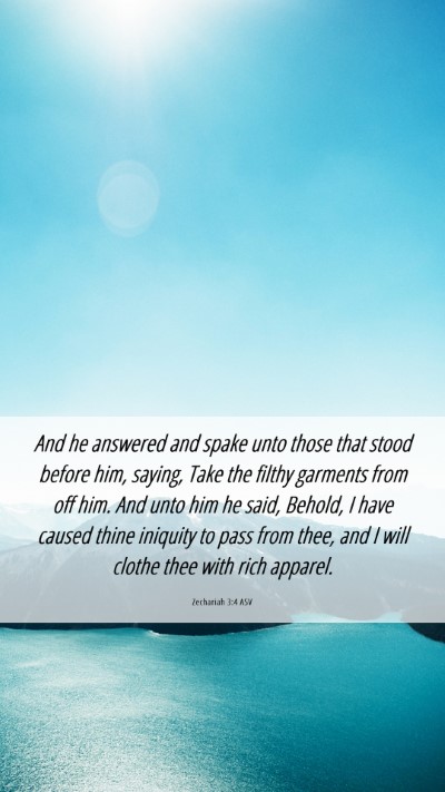 Picture 06 - Zechariah 3:4 ASV Mobile Phone Wallpaper - And he answered and spake unto those that stood - Mobile Bible Verse Wallpaper