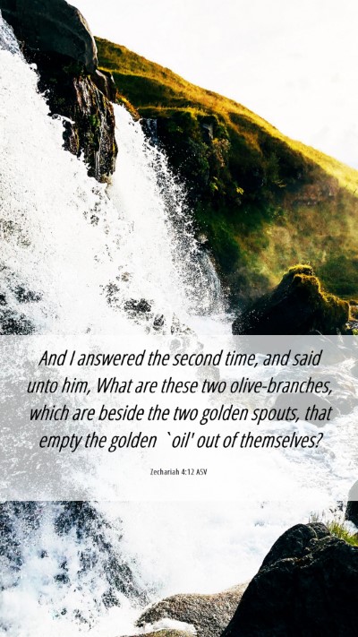 Picture 06 - Zechariah 4:12 ASV Mobile Phone Wallpaper - And I answered the second time, and said unto - Mobile Bible Verse Wallpaper