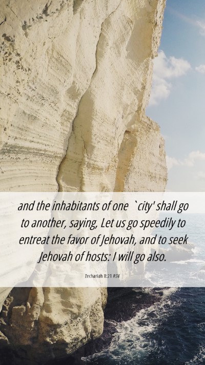 Picture 06 - Zechariah 8:21 ASV Mobile Phone Wallpaper - and the inhabitants of one `city' shall go to - Mobile Bible Verse Wallpaper