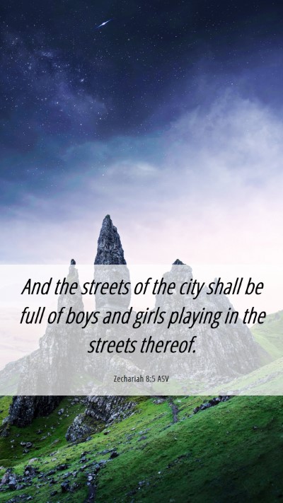 Picture 06 - Zechariah 8:5 ASV Mobile Phone Wallpaper - And the streets of the city shall be full of boys - Mobile Bible Verse Wallpaper