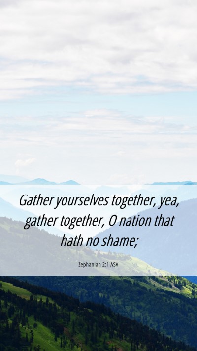 Picture 06 - Zephaniah 2:1 ASV Mobile Phone Wallpaper - Gather yourselves together, yea, gather together, - Mobile Bible Verse Wallpaper
