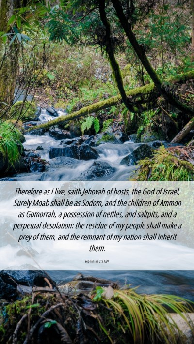 Picture 06 - Zephaniah 2:9 ASV Mobile Phone Wallpaper - Therefore as I live, saith Jehovah of hosts, the - Mobile Bible Verse Wallpaper