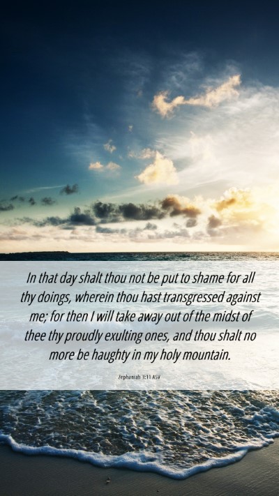 Picture 06 - Zephaniah 3:11 ASV Mobile Phone Wallpaper - In that day shalt thou not be put to shame for - Mobile Bible Verse Wallpaper