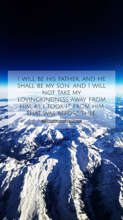 Picture 07 - 1 Chronicles 17:13 ASV Mobile Phone Wallpaper - I will be his father, and he shall be my son: and - Mobile Bible Verse Wallpaper