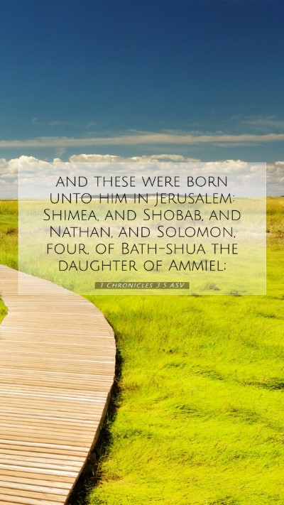 Picture 07 - 1 Chronicles 3:5 ASV Mobile Phone Wallpaper - and these were born unto him in Jerusalem: - Mobile Bible Verse Wallpaper