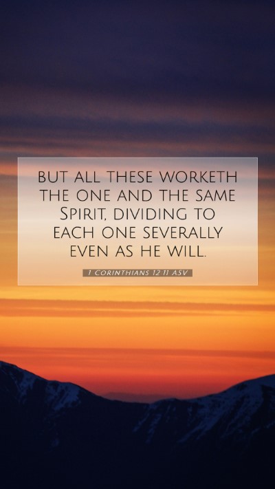 Picture 07 - 1 Corinthians 12:11 ASV Mobile Phone Wallpaper - but all these worketh the one and the same - Mobile Bible Verse Wallpaper