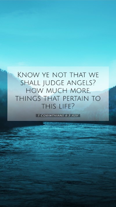 Picture 07 - 1 Corinthians 6:3 ASV Mobile Phone Wallpaper - Know ye not that we shall judge angels? how much - Mobile Bible Verse Wallpaper