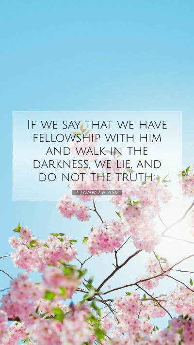 Picture 07 - 1 John 1:6 ASV Mobile Phone Wallpaper - If we say that we have fellowship with him and - Mobile Bible Verse Wallpaper