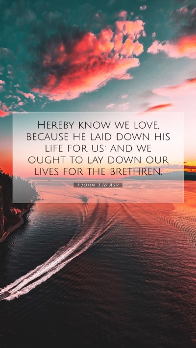 Picture 07 - 1 John 3:16 ASV Mobile Phone Wallpaper - Hereby know we love, because he laid down his - Mobile Bible Verse Wallpaper
