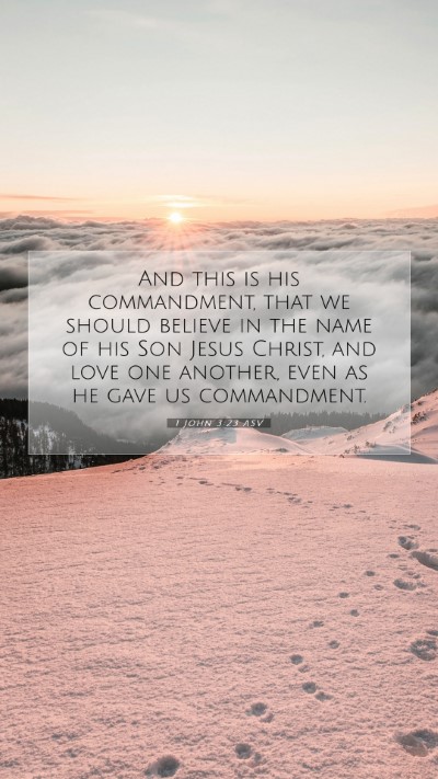 Picture 07 - 1 John 3:23 ASV Mobile Phone Wallpaper - And this is his commandment, that we should - Mobile Bible Verse Wallpaper