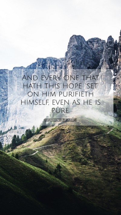 Picture 07 - 1 John 3:3 ASV Mobile Phone Wallpaper - And every one that hath this hope `set' on him - Mobile Bible Verse Wallpaper