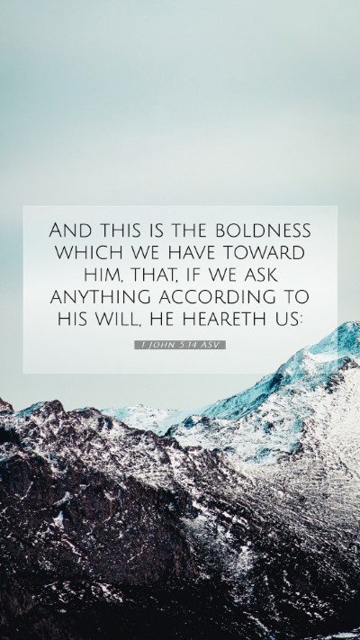 Picture 07 - 1 John 5:14 ASV Mobile Phone Wallpaper - And this is the boldness which we have toward - Mobile Bible Verse Wallpaper